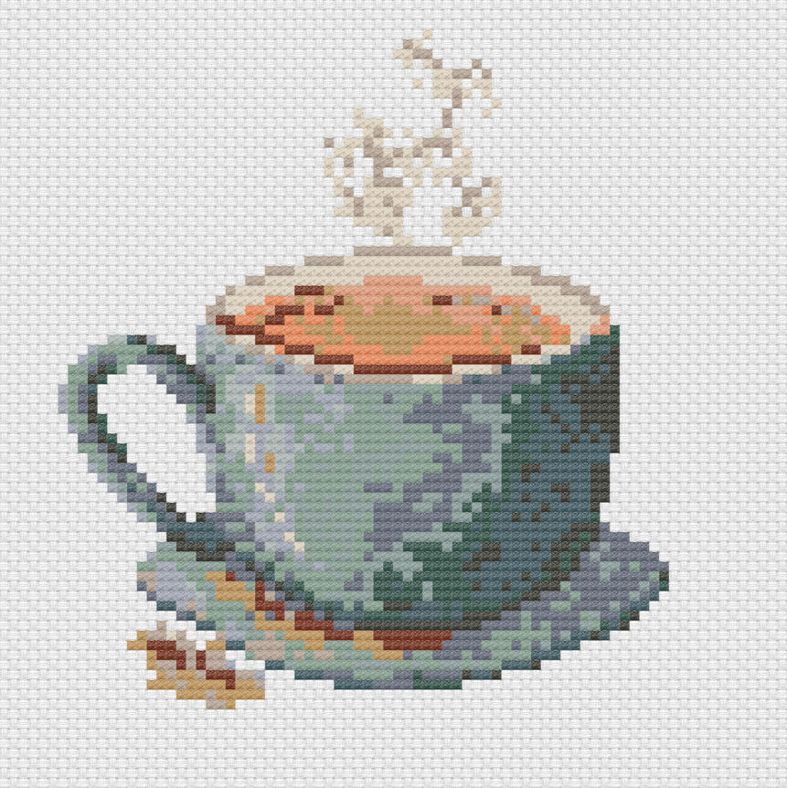 Latte Love cross stitch pattern