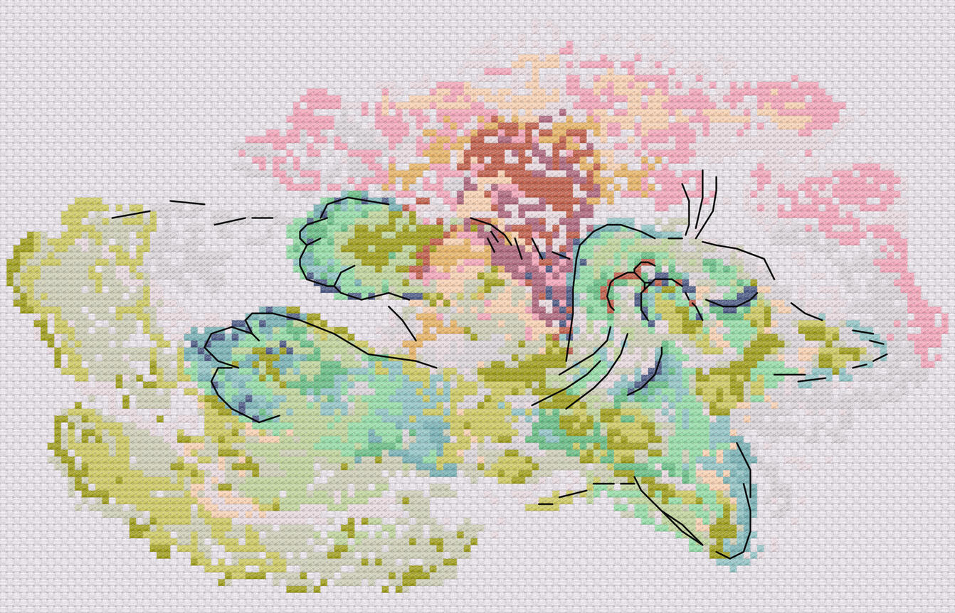 Sleeping Kitten cross stitch pattern